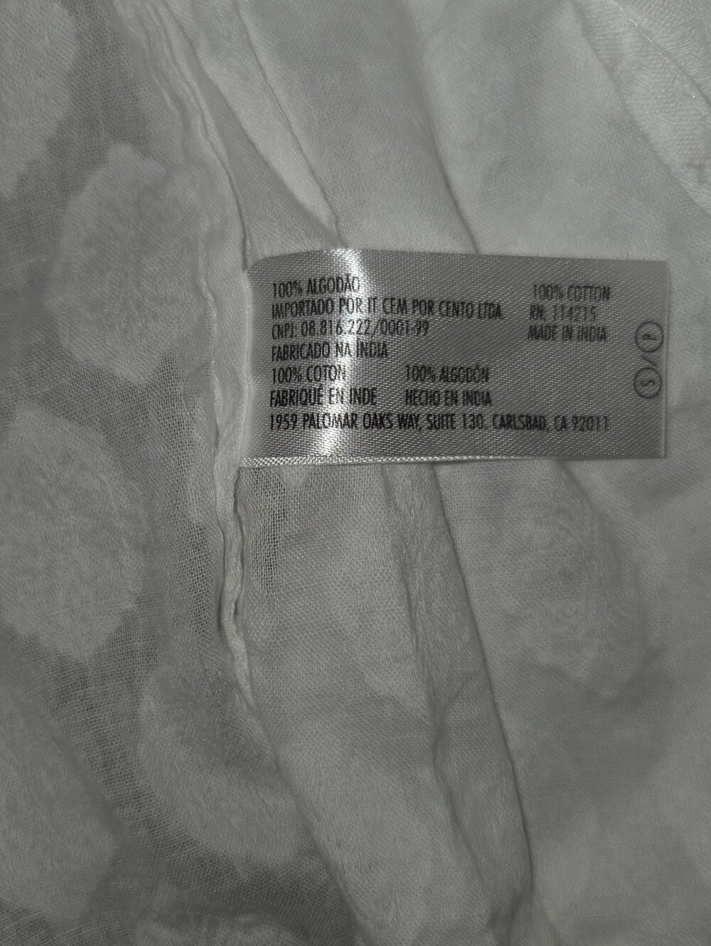 $188 VIX by Paula Hermanny Vintage White Cotton Swim Cover Up Tunic Dress S - Picture 4 of 4
